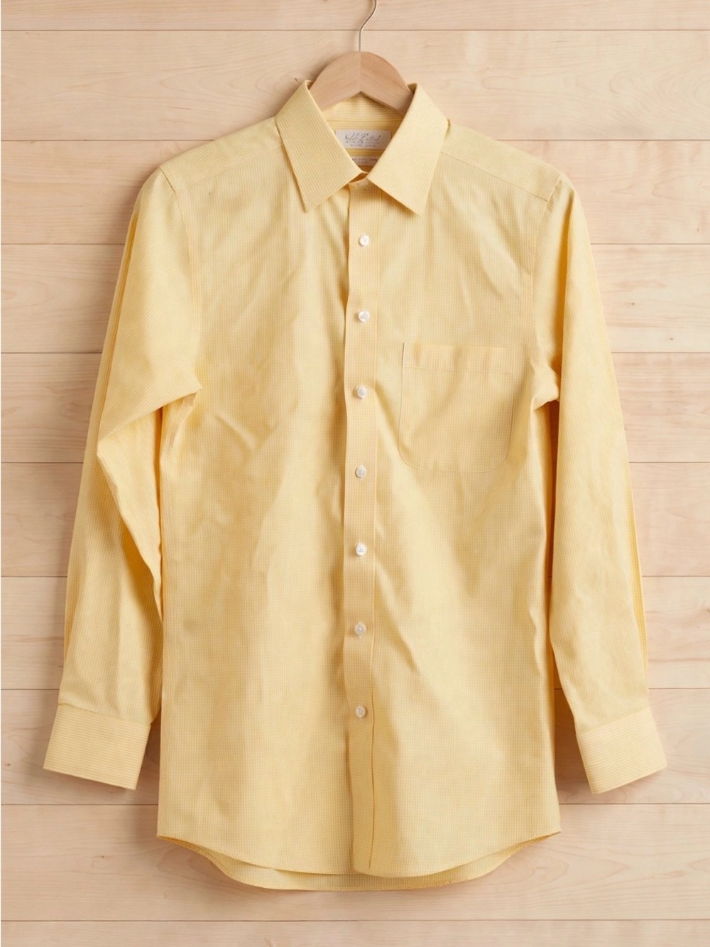 Roundtree & Yorke Pale Yellow Long-Sleeve Dress Shirt